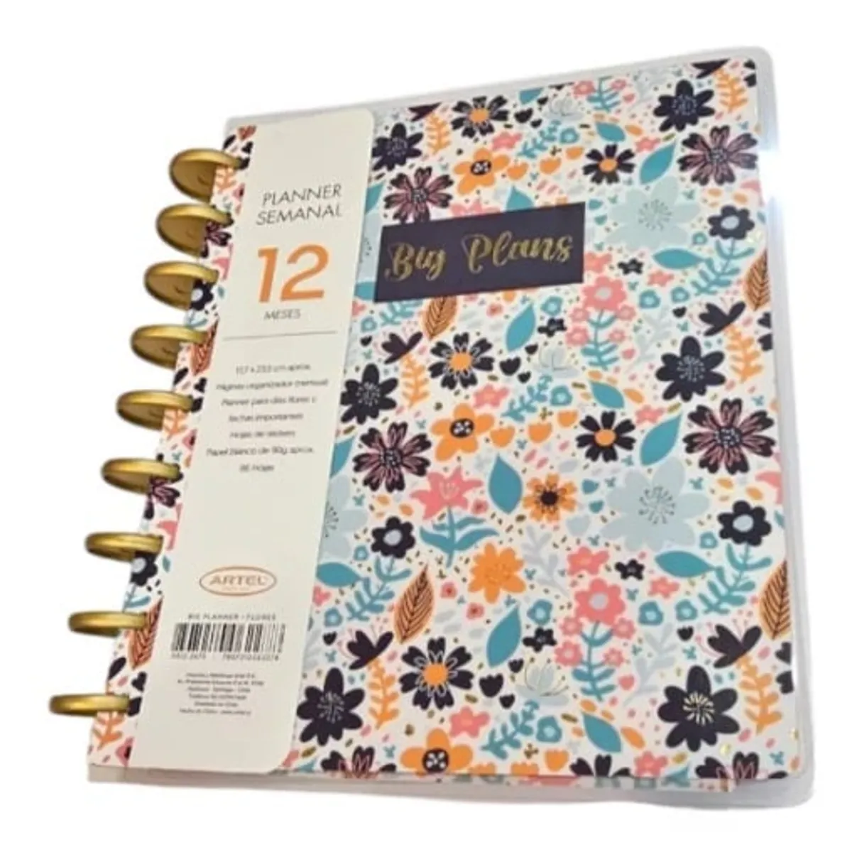 ARTEL - Big Planner modelo flores12 Meses Sin Fecha 17x23cm