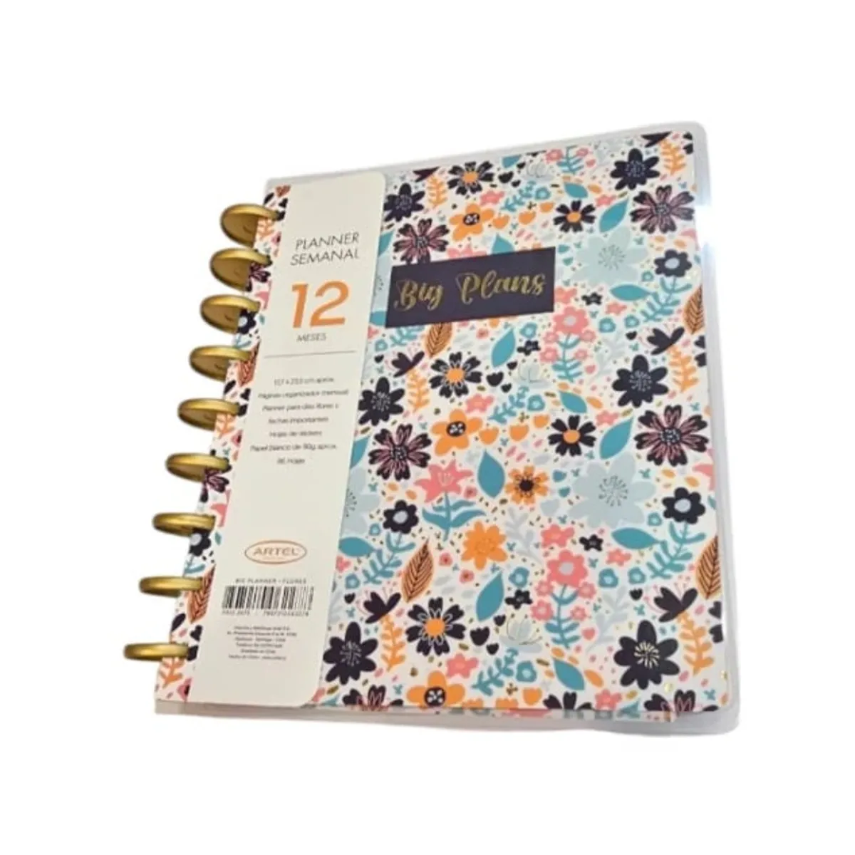 ARTEL - Big Planner modelo flores12 Meses Sin Fecha 17x23cm