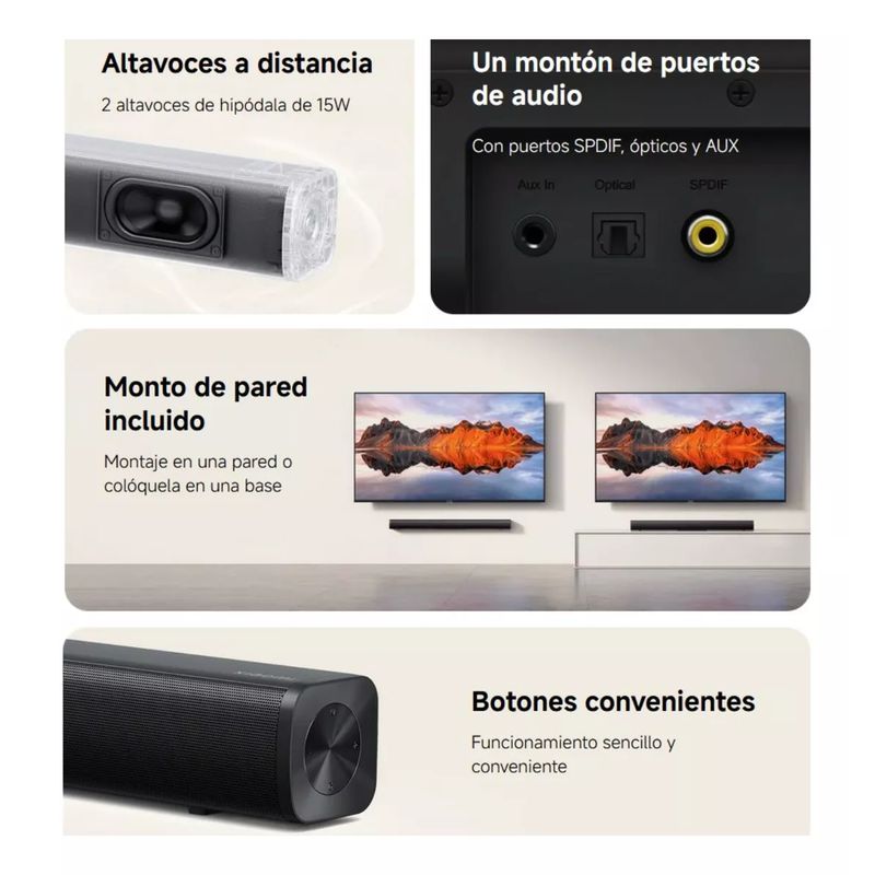 XIAOMI - Xiaomi Barra De Sonido Soundbar 2.0 Ch Bluetooth 5.3