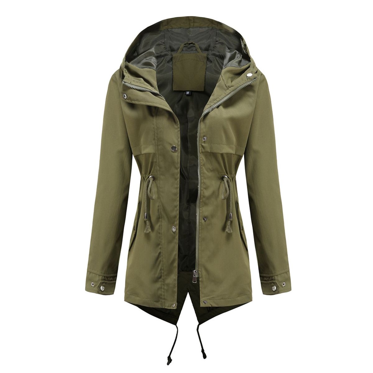 TIOZONEY - Cortavientos impermeable con gorro para mujer - Verde
