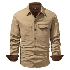 TIOZONEY - Chaqueta casual de algodón con cuello alto para hombre