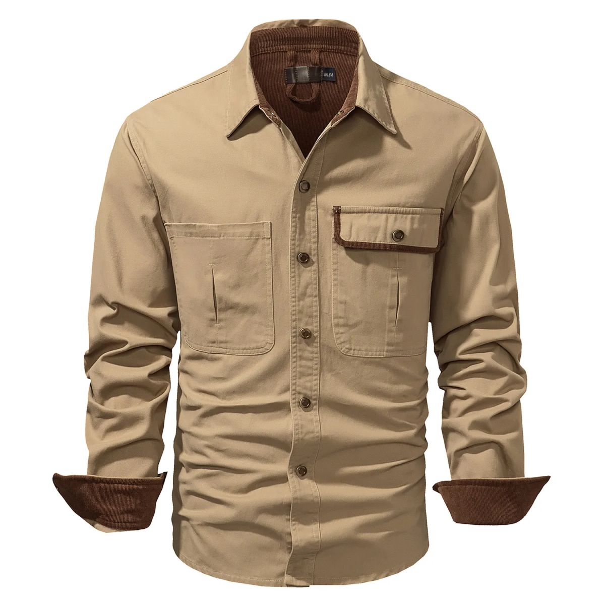 TIOZONEY - Chaqueta casual de algodón con cuello alto para hombre