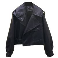 Chaqueta de PU para adelgazar - Negro