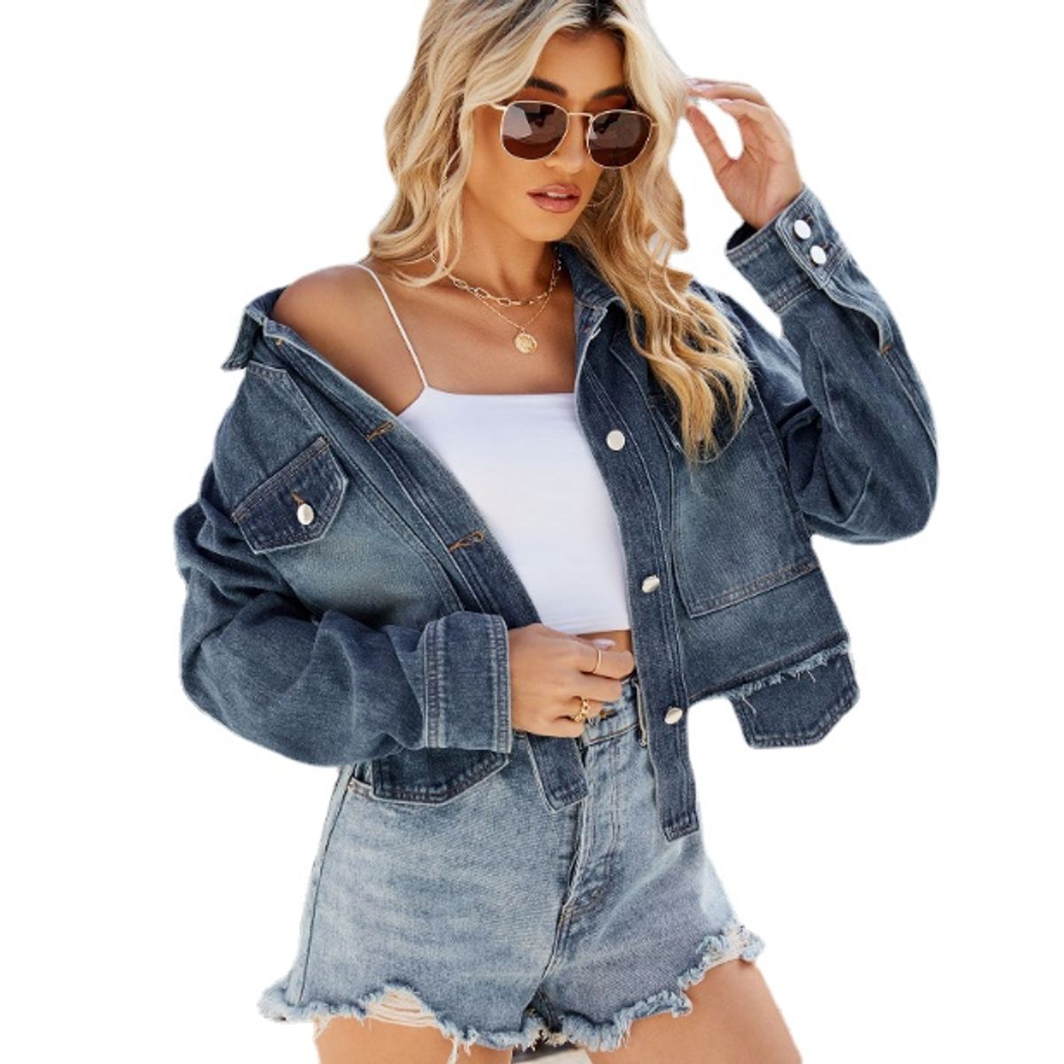 TIOZONEY - Chaqueta vaquera de mujer