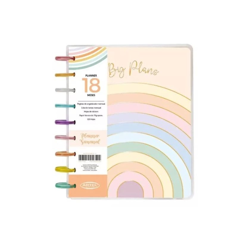 ARTEL - Planner Semanal Artel 18 Meses Artel Colores Pastel