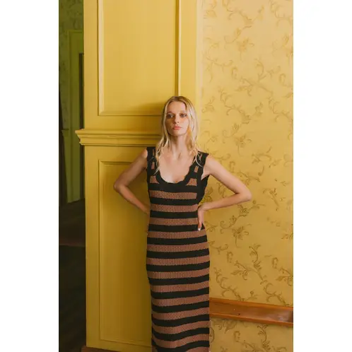 RUPHA - VESTIDO SORRENTO CAFÉ Y NEGRO