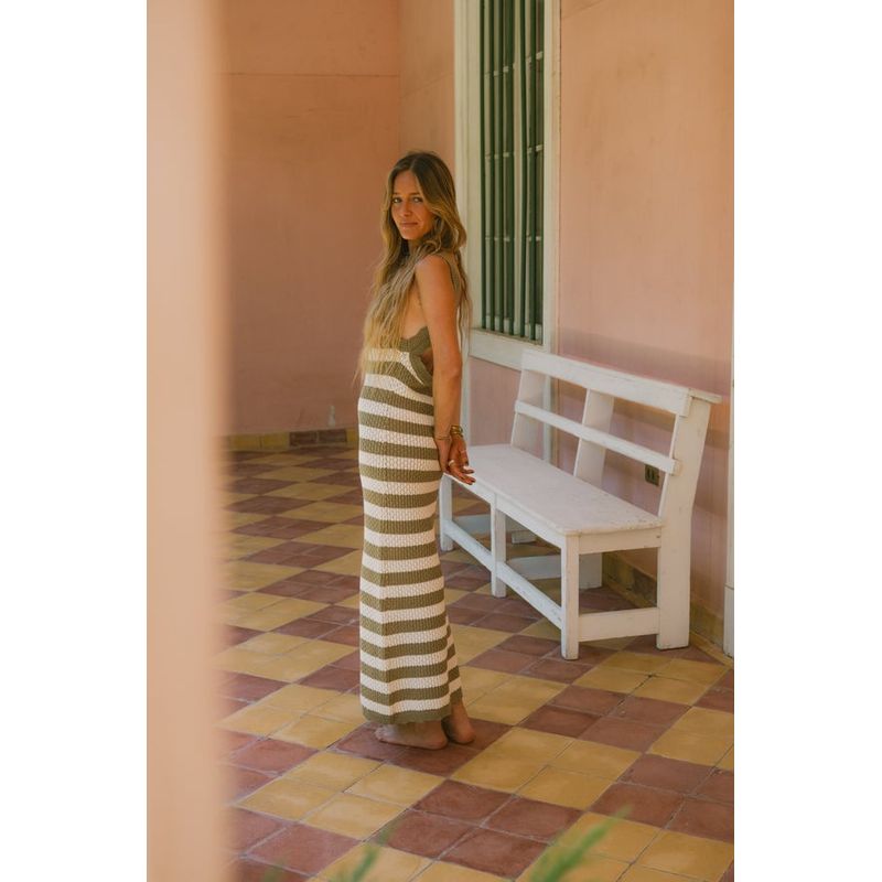 RUPHA - VESTIDO SORRENTO BEIGE Y VERDE