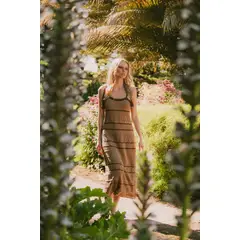 RUPHA - VESTIDO BOLONIA CAMEL Y CAFÉ