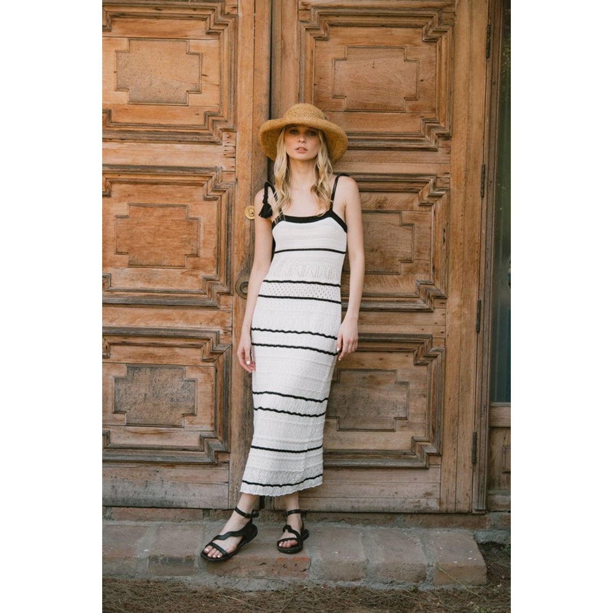 RUPHA - VESTIDO BOLONIA CRUDO Y NEGRO RUPHA