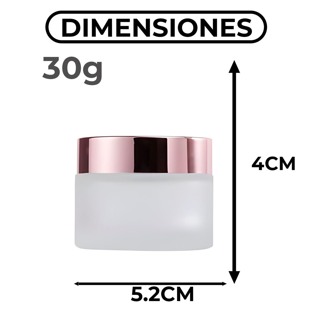 GENERICO - X12 Tarros Esmerilados Para Crema Con Tapa Oro Rosa 30g