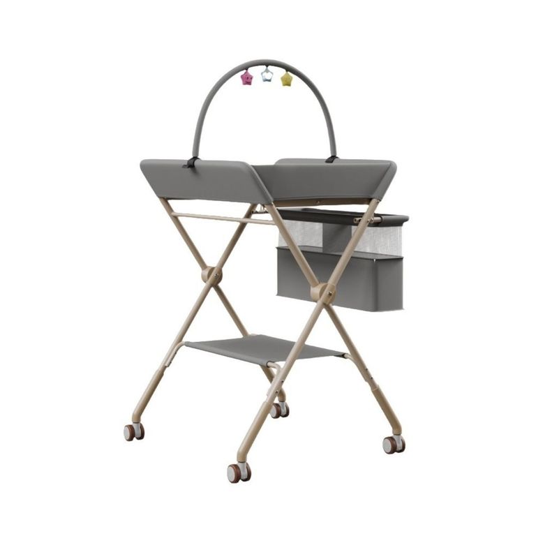 Cambiador de Panales Plegable con Juguete y Cinturon Gris