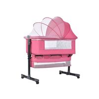 Cuna Colecho con Colchón Mosquitero y Cesta Rosado