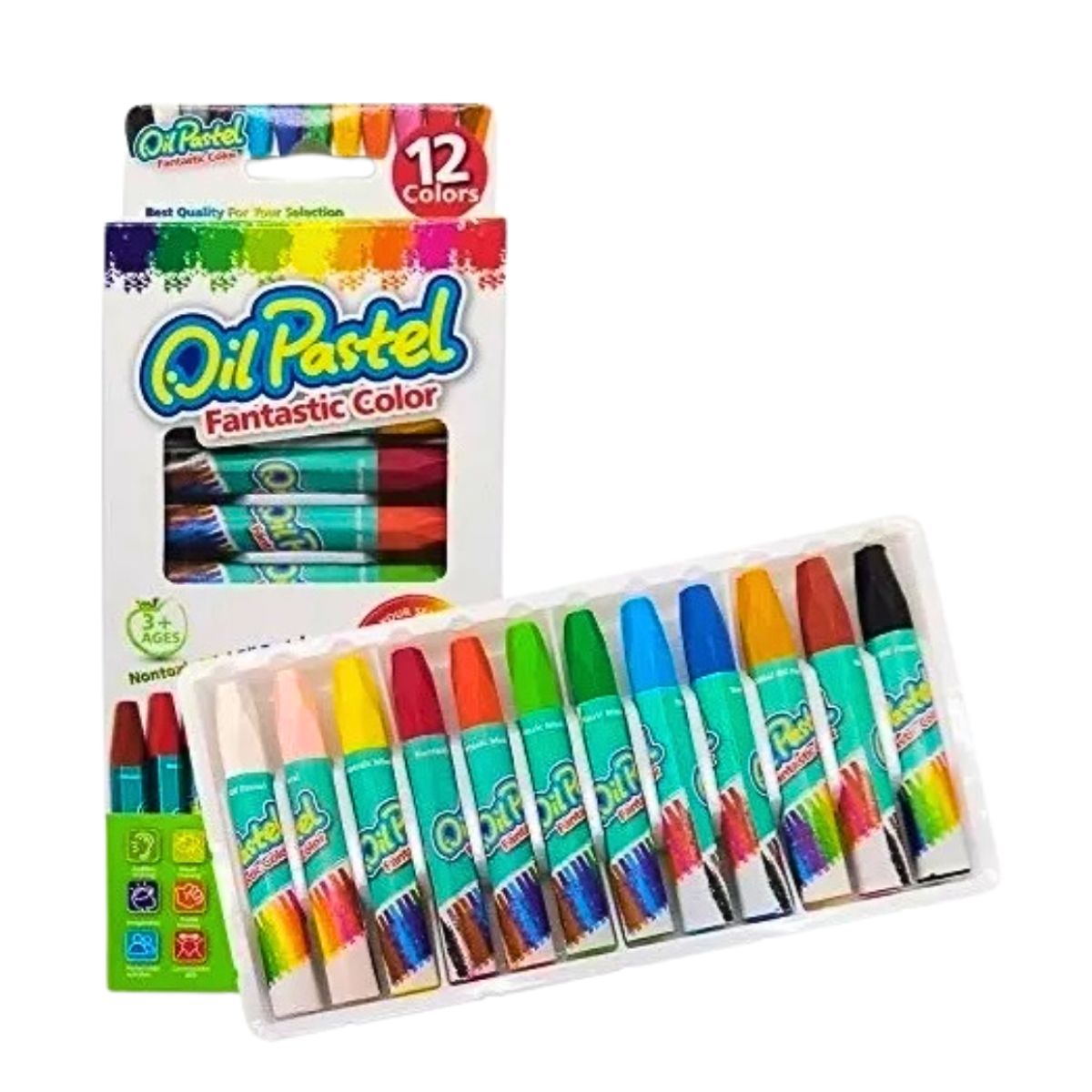 GENERICO - Lapices De Cera Crayon Niños 12 Colores