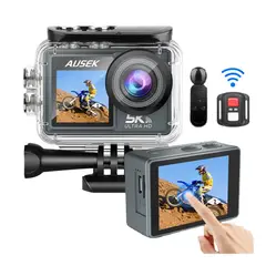 GENERICO - Cámara Acción Ausek 5K 24MP UltraHD Micrófono y Accesorios