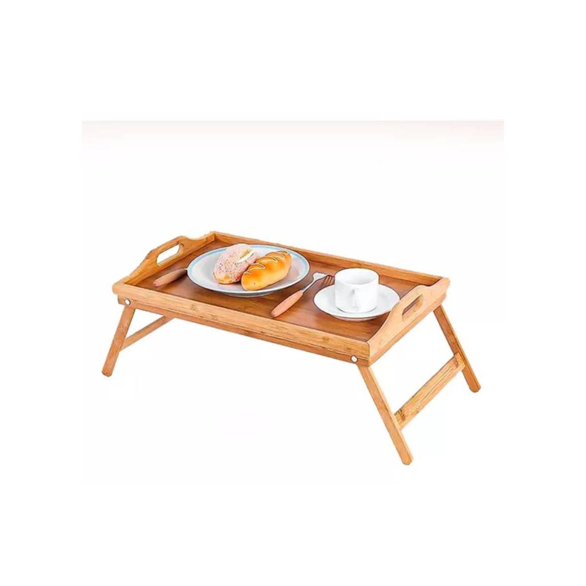 HOMEBRANDT - Bandeja Mesa Plegable Para Desayuno Cama Comida y Notebook De Madera