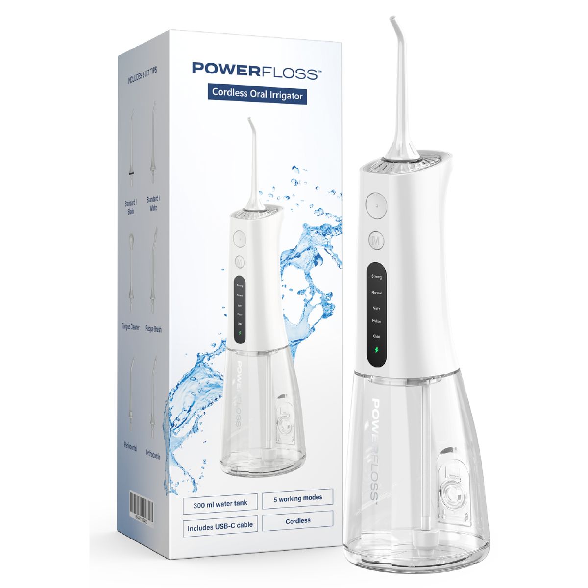 POWERFLOSS - Irrigador Bucal Limpieza Dental 300ml Power Floss