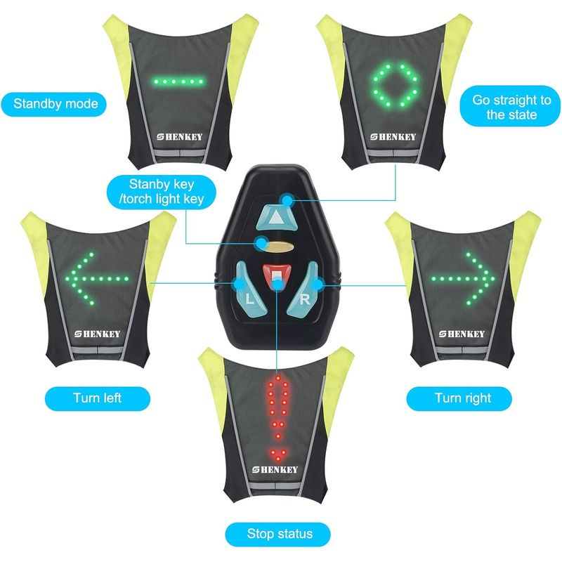 MOVI - CHALECO SEÑALIZADOR LED PARA SCOOTER BICICLETAS PATINES