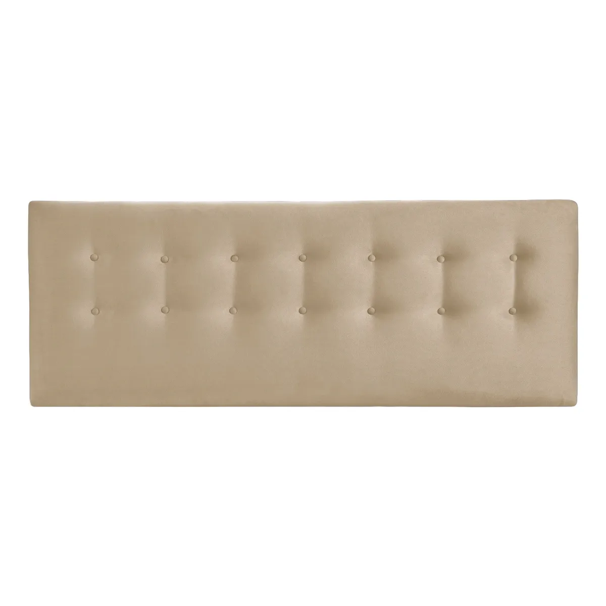 BODEVIR - Respaldo Botone Felpa 1.5 Plaza Beige