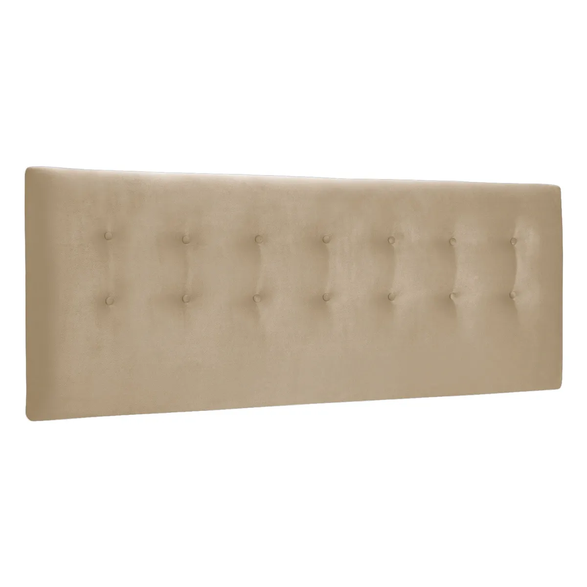 BODEVIR - Respaldo Botone Felpa 1.5 Plaza Beige