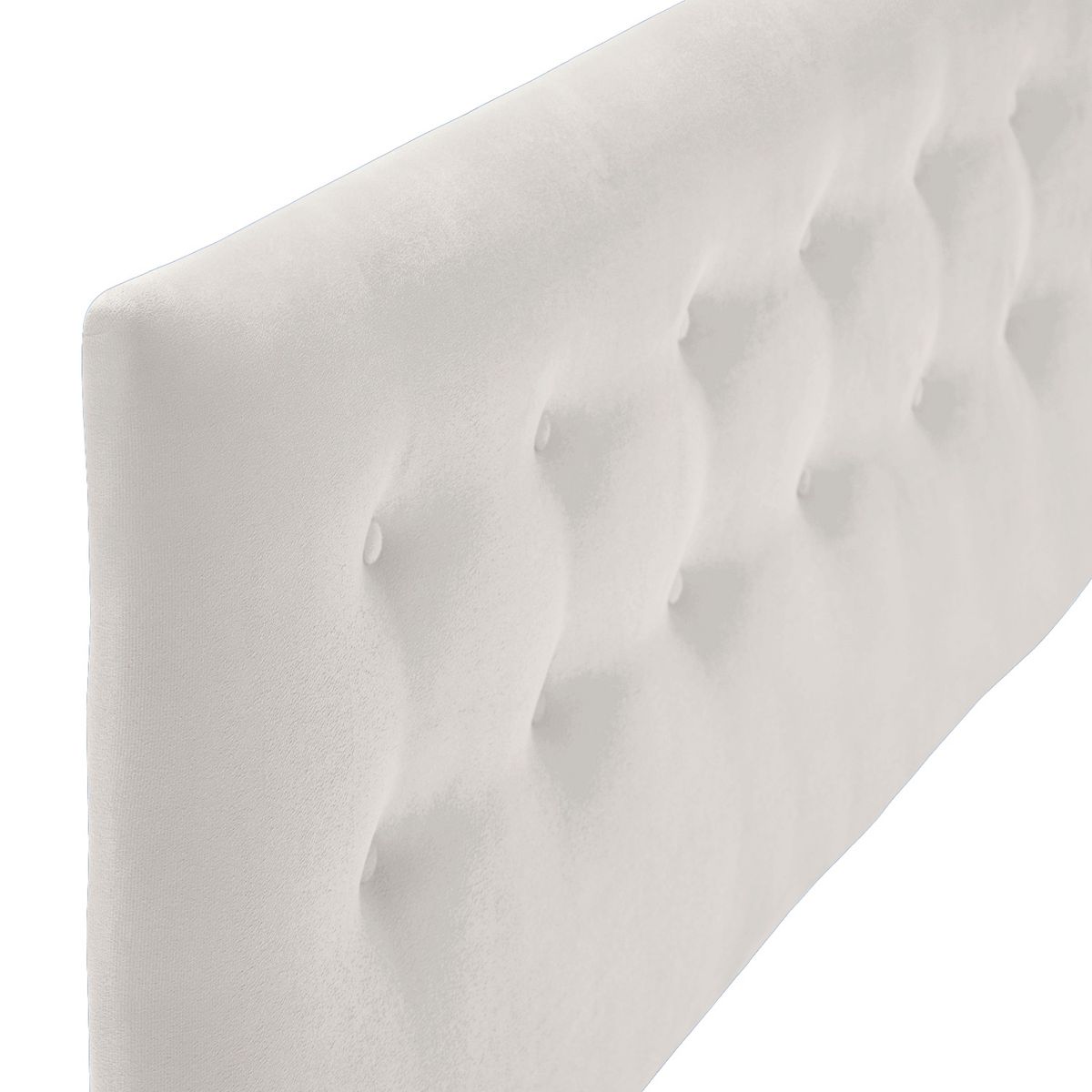 BODEVIR - Respaldo Botone Felpa 1.5 Plaza Crudo