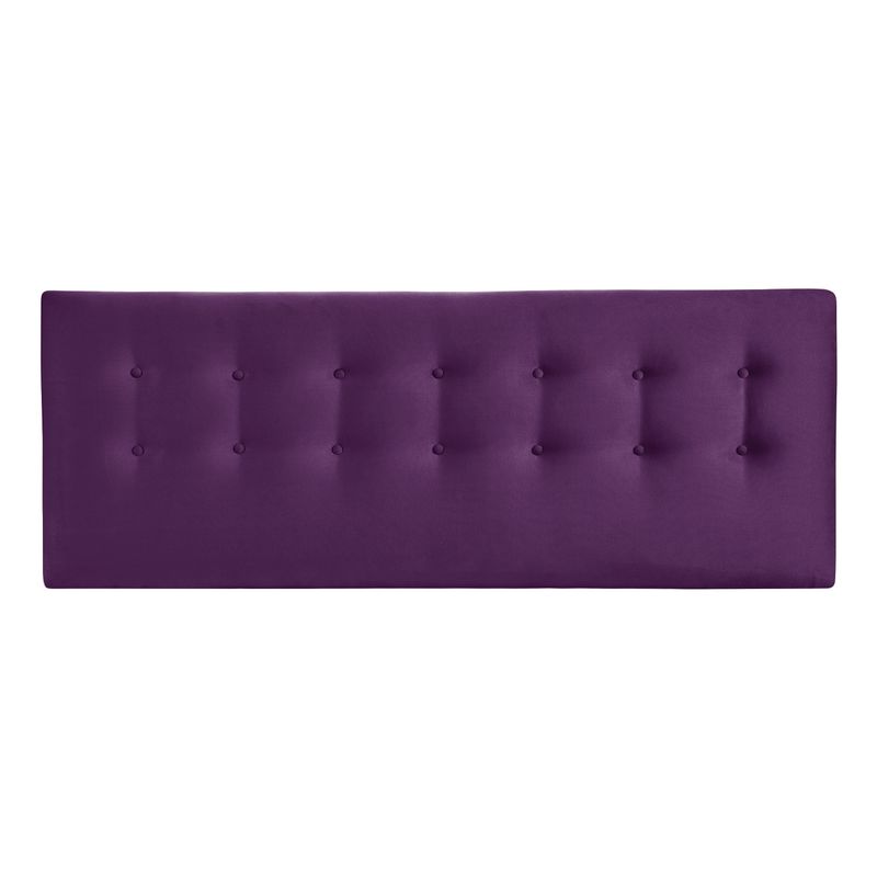 BODEVIR - Respaldo Botone Felpa 1.5 Plaza Morado