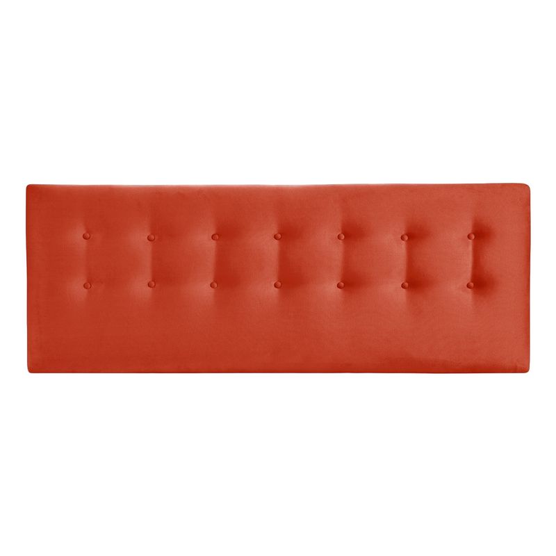 BODEVIR - Respaldo Botone Felpa 1.5 Plaza Naranja
