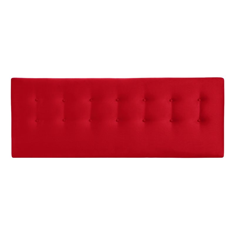 BODEVIR - Respaldo Botone Felpa 1.5 Plaza Rojo