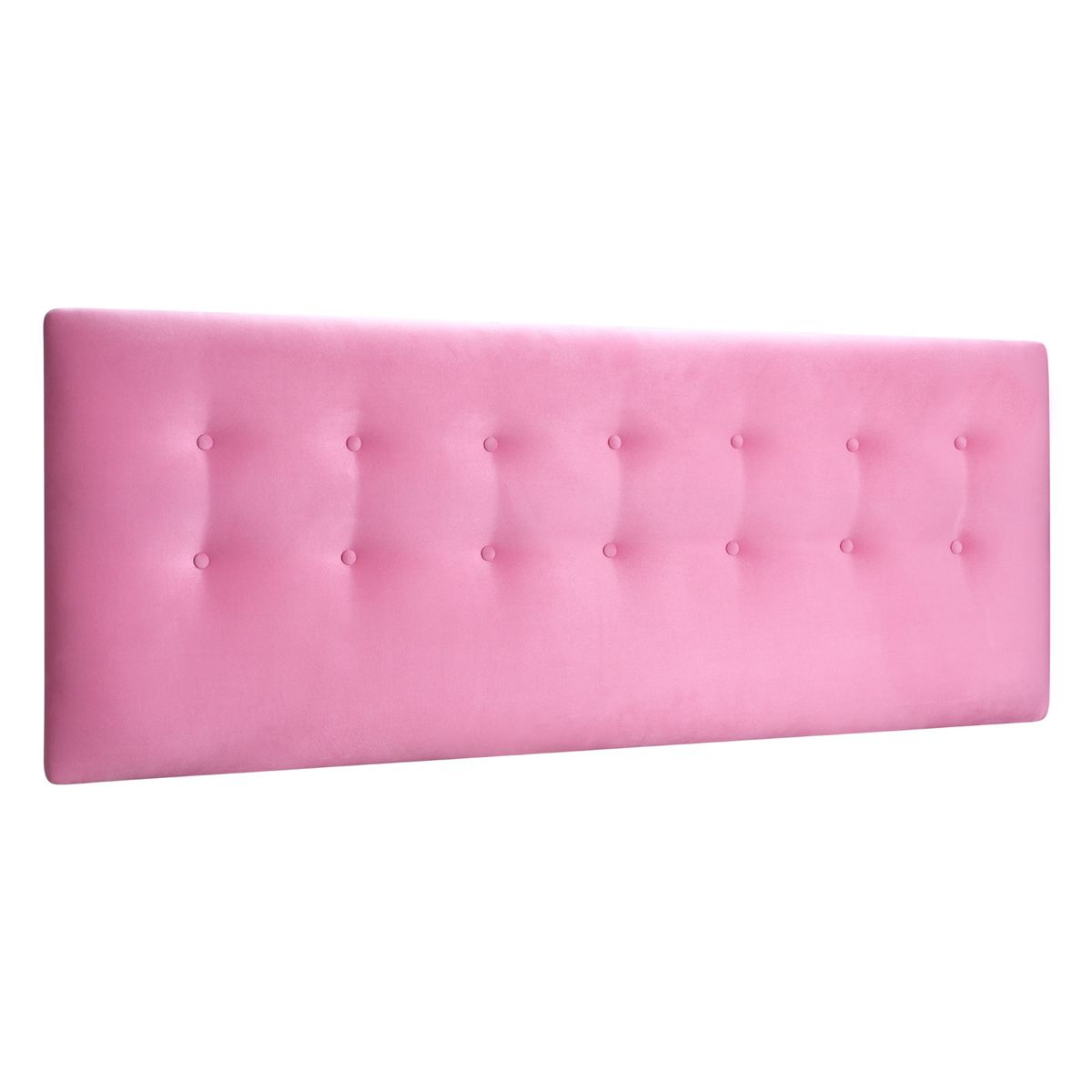 BODEVIR - Respaldo Botone Felpa 1.5 Plaza Rosado