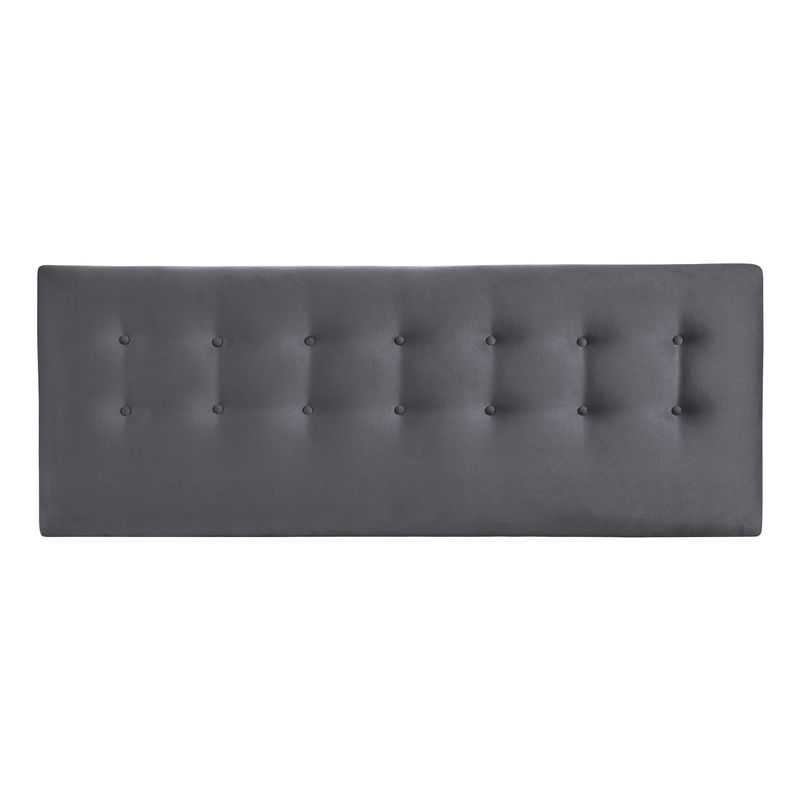 BODEVIR - Respaldo Botone Felpa 2 Plazas Gris