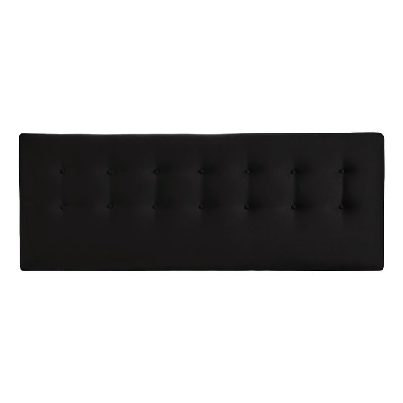 BODEVIR - Respaldo Botone Felpa 2 Plazas Negro