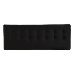 BODEVIR - Respaldo Botone Felpa 2 Plazas Negro