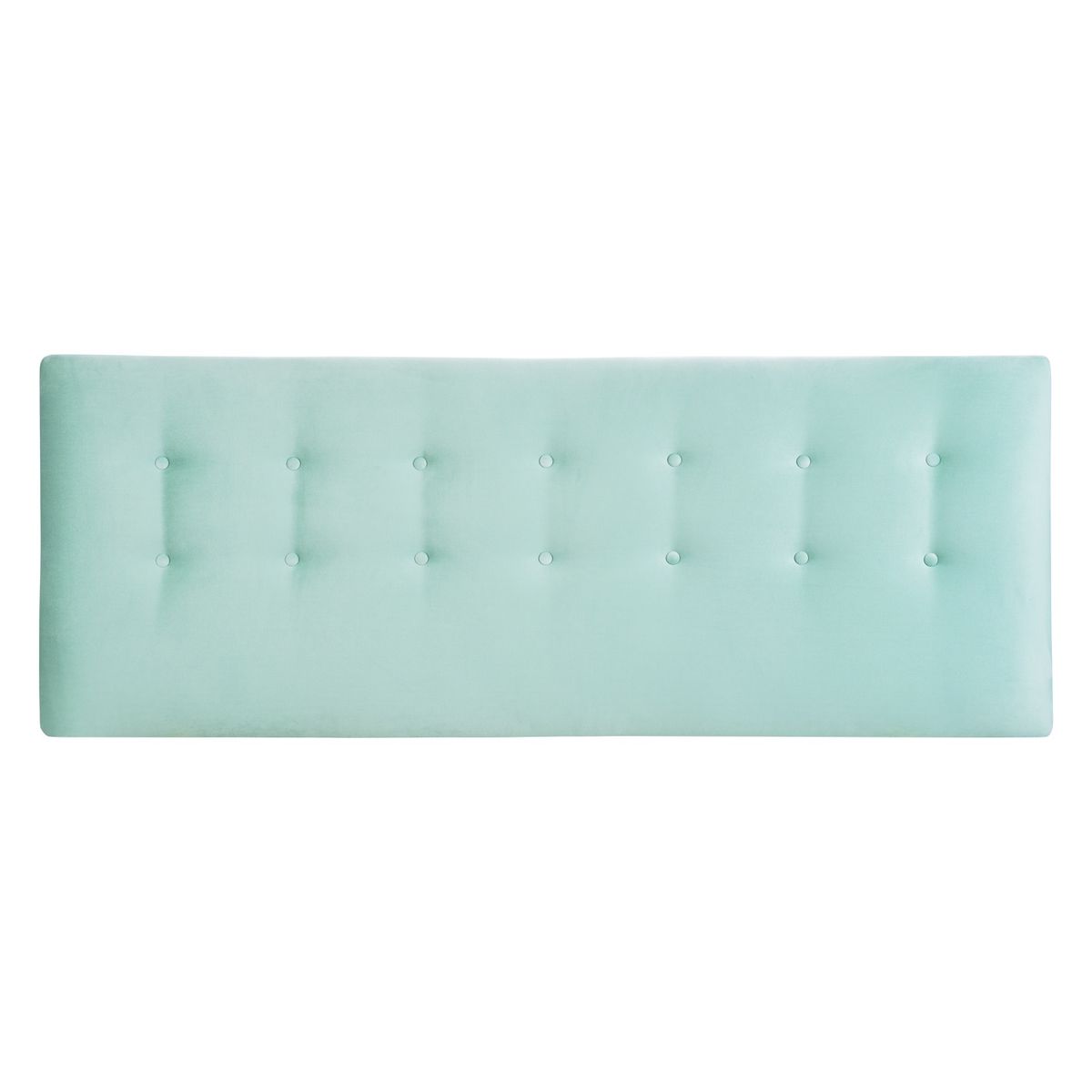 BODEVIR - Respaldo Botone Felpa 2 Plazas Verde Agua