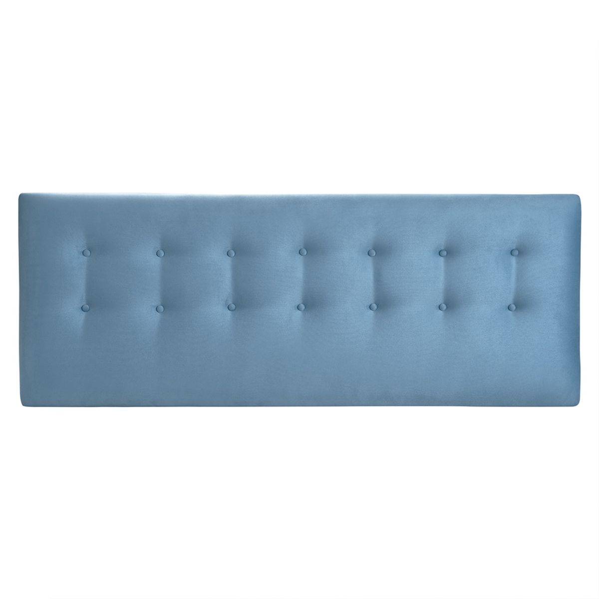 BODEVIR - Respaldo Botone Felpa King Azul Petroleo