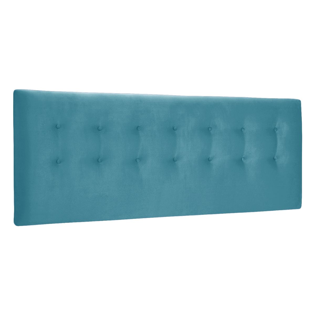 BODEVIR - Respaldo Botone Felpa King Turquesa