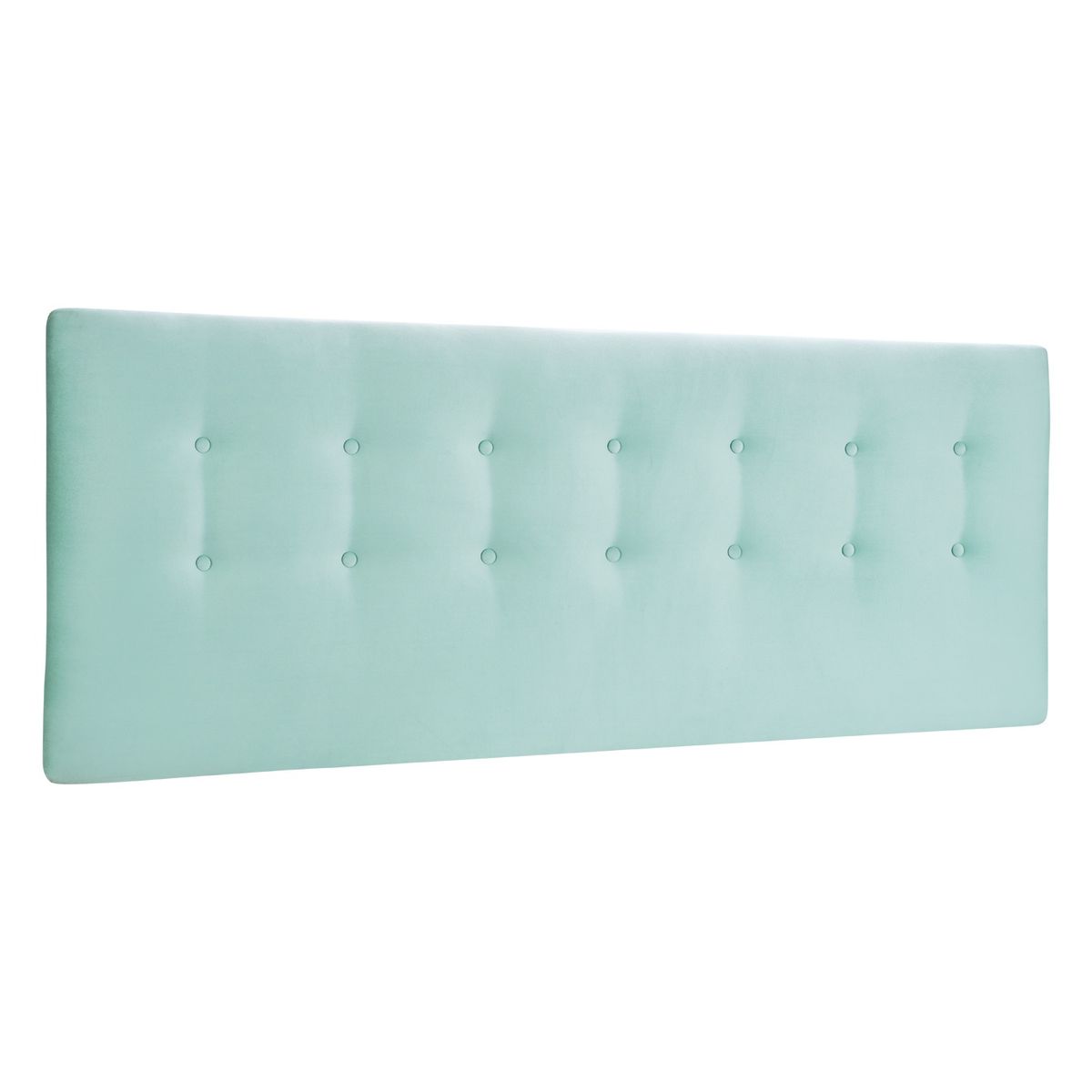 BODEVIR - Respaldo Botone Felpa King Verde Agua