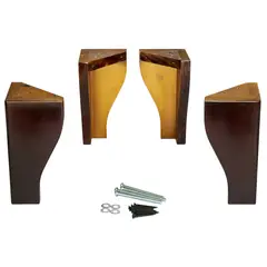 BLOCCARE - Kit 4 Patas Universales Para Cama Europea - Chocolate 19.5 cm