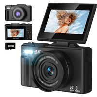 Cámara Fotografíca Digital 4K 30fps 64MP Pantalla Giratoria Negro