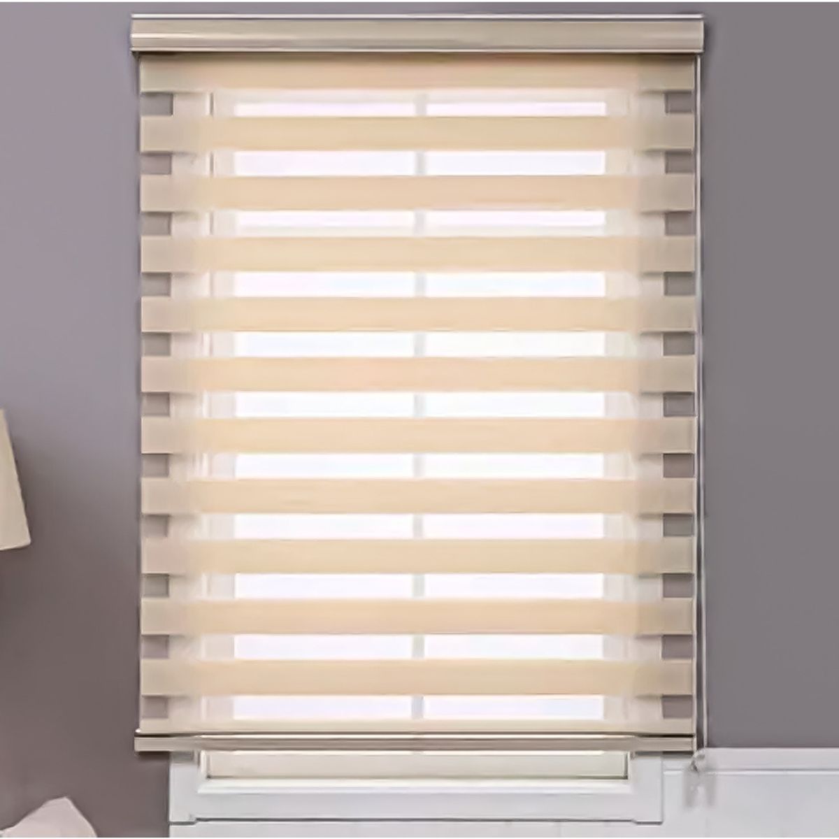 GENERICO - Cortina Roller Duo Zebra Día Y Noche 180 X 200 Beige