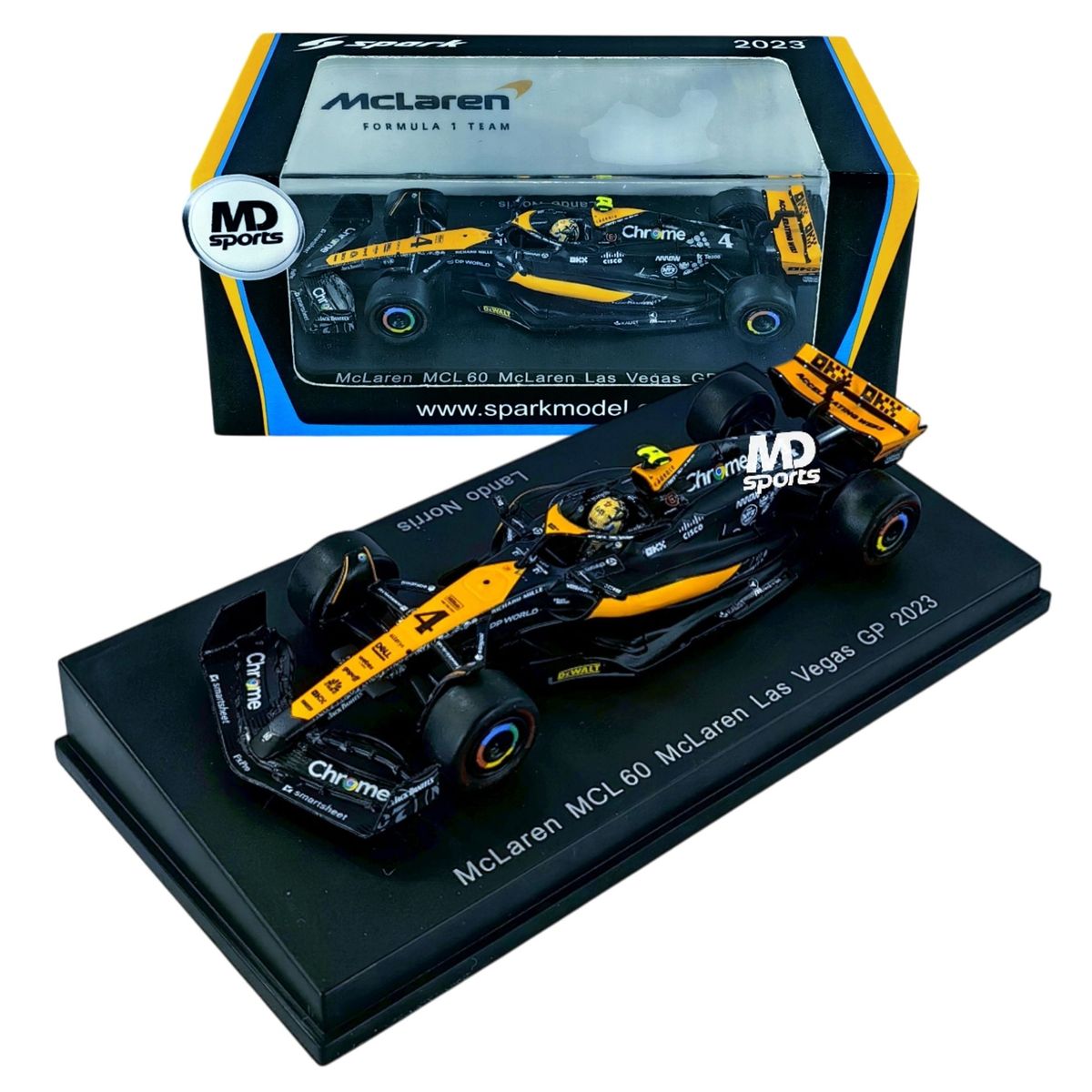 SPARK - Auto Formula 1 Mclaren MCL60 2023 Norris Caja Acrilica 1:64