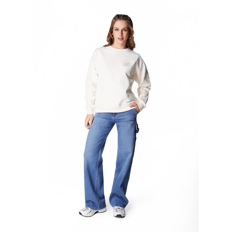 EFESIS - POLERÓN CLOUDE OVERSIZE BORDADO MANGAS - Crema