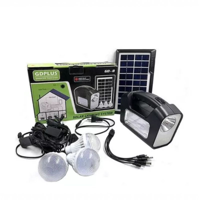 ANGELES DEL HOGAR - KIT PANEL SOLAR CON 3 BOMBILLOS