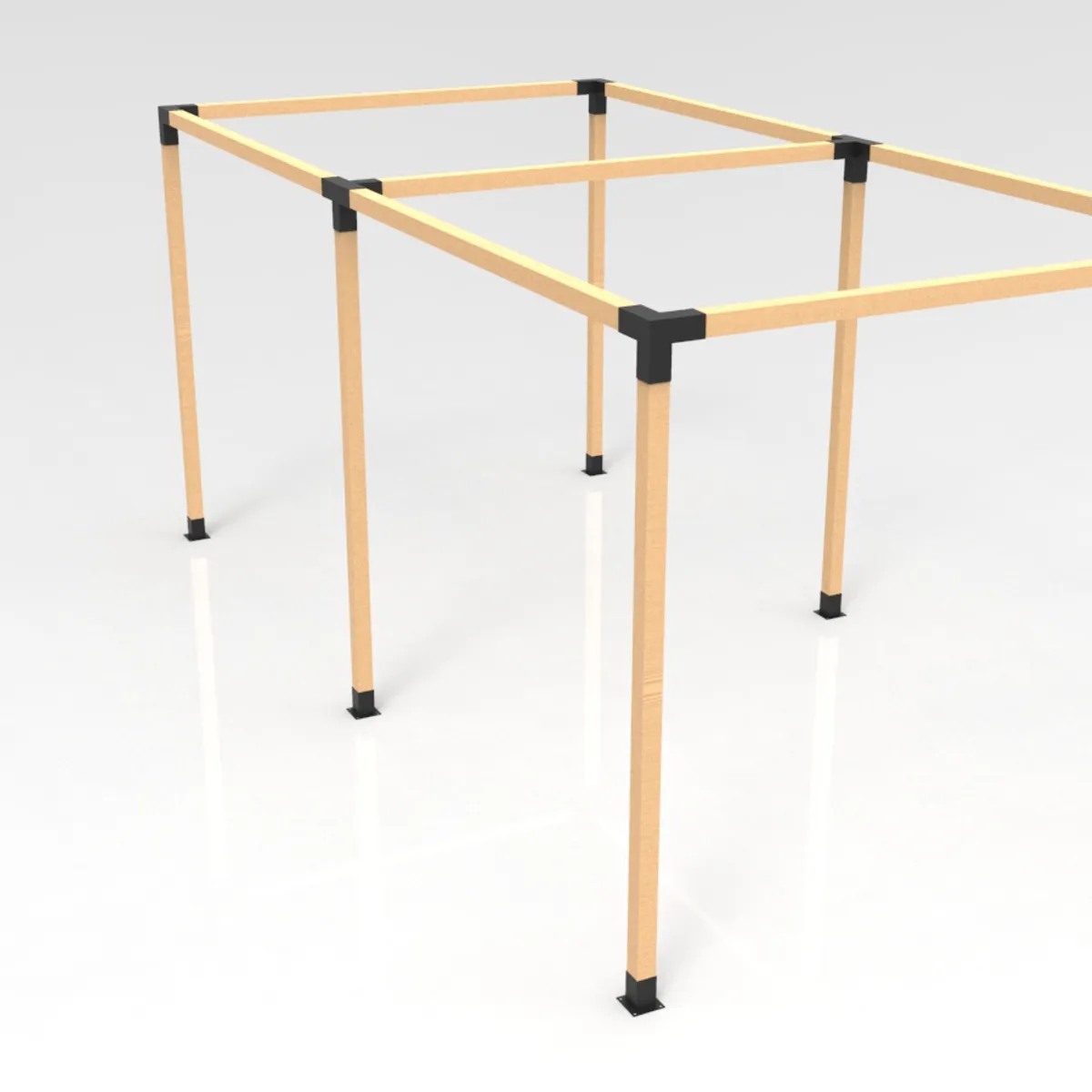 GENERICO - KIT DE PÉRGOLAS Y TERRAZAS PILARES DE MADERAS DE 4x4 DE 6X3 METROS