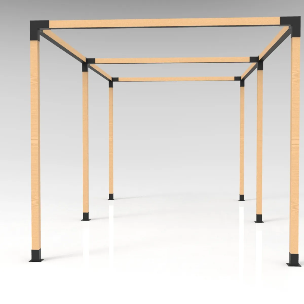 GENERICO - KIT DE PÉRGOLAS Y TERRAZAS PILARES DE MADERAS DE 4x4 DE 6X3 METROS