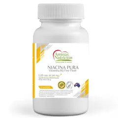 GENERICO - Niacina Pura (B3) Free Flush,120 cáps. 500 mg Aminas Nutrición
