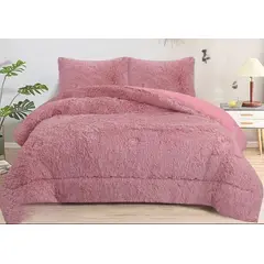 GENERICO - COBERTORES PELUDOS CAMA 2 PLAZAS ROSA