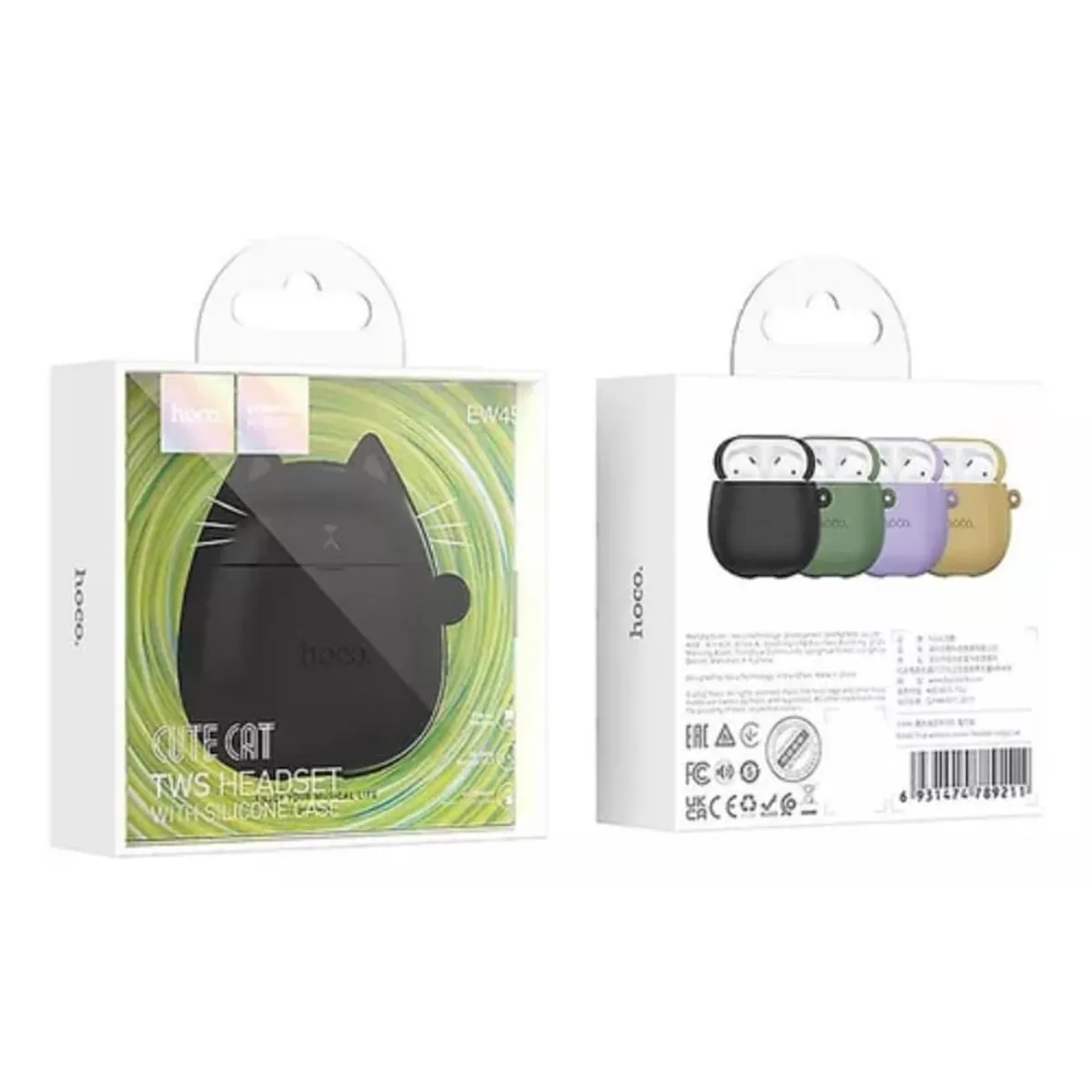 HOCO - Audífonos Bluetooth Tws Hoco Ew45 Gato Negro