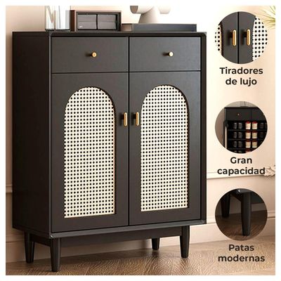 Imagen 2 del producto Zapatera de Estilo Vintage Mueble Organizador Cajones y Puertas
