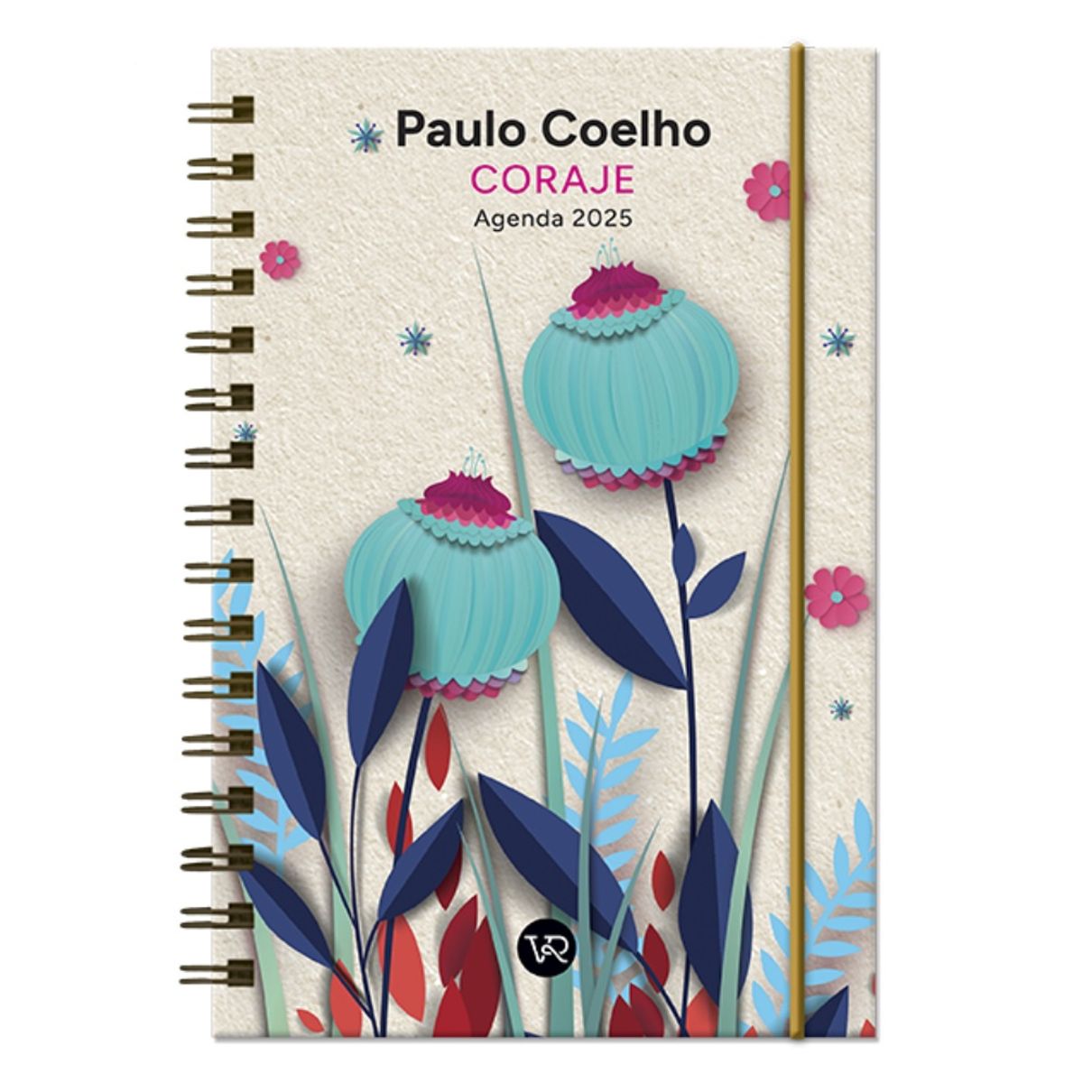 HITWAY MUSIC - AGENDA PAULO COELHO 2025 - ANILLADA CORAJE FLORES VERDE TAPA RÚSTICA - LIBRO