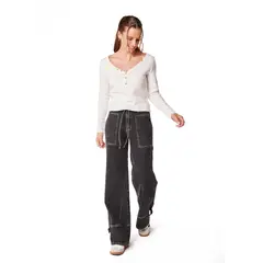 EFESIS - SWEATER NIXI REGULAR BOTONES ESCOTE - Crema