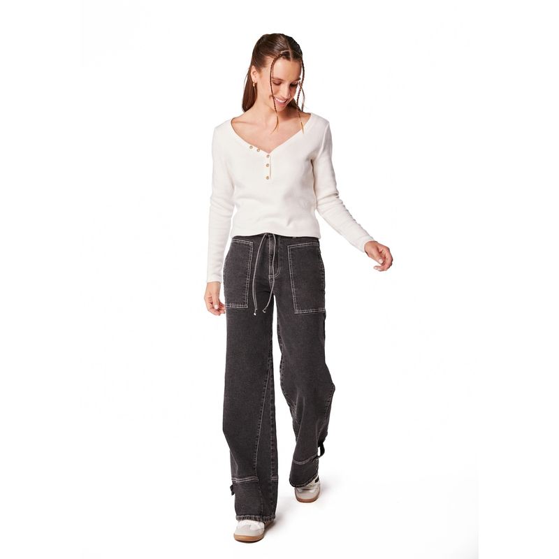 EFESIS - SWEATER NIXI REGULAR BOTONES ESCOTE - Crema
